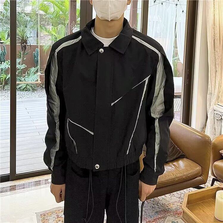 W9192-P70网图现货春季新款高级感拼接设计冲锋衣夹克,男装夹克,星座1608-2