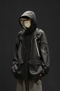 新款现货连帽冲锋衣宽松大码夹克男DSA157B-J199-P65图片