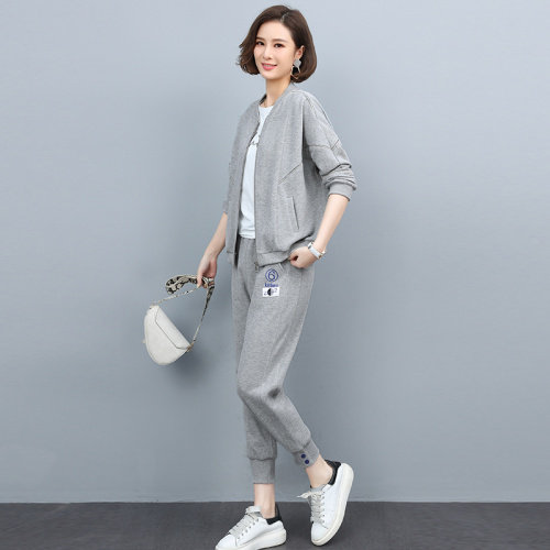 休闲运动套装女2023年新款春秋洋气中年妈妈时尚减龄卫衣裤两件套图片