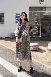 【现货】韩版碎花连衣裙ML图片