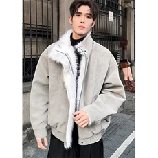 冬季复古做旧座山雕加厚棉服男女宽松解构磨毛毛领外套M8237，男装棉衣，星座1116A（原606A-3）