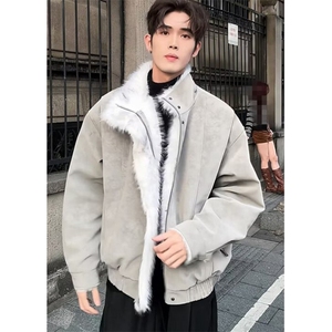 冬季复古做旧座山雕加厚棉服男女宽松解构磨毛毛领外套 M8237图片