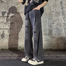 2026春季新款港风外景大码个性高街牛仔裤子M-5XGK23152-P60，男装牛仔裤，电商A022