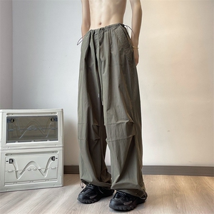 2024新款韩版抽绳设计感长裤夏季美式复古工装休闲裤男 K7306-P38图片