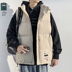 冬季立领光影白墙休闲宽松保暖外套男贴标加厚棉马甲M726-P50控78，男装背心/马甲，电商A001