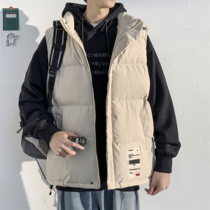 冬季立领光影白墙休闲宽松保暖外套男贴标加厚棉马甲M726-P50控78