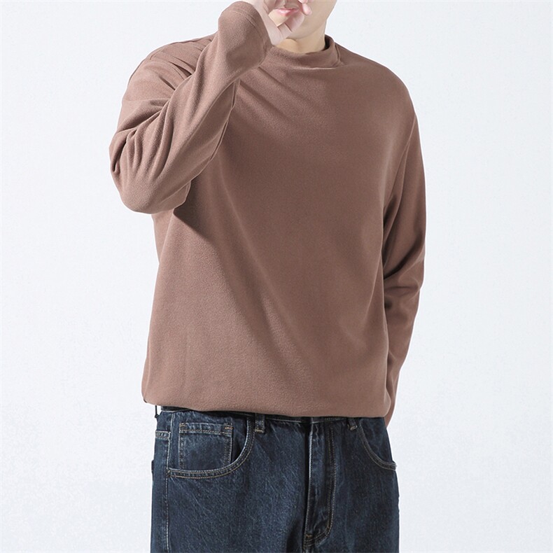 现货10万+德绒保暖大码纯色修身高级色男士套头卫衣打底内衣女潮,男装卫衣,星座301D-4(原星座1004-4）