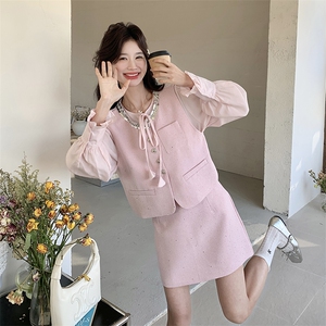 春装新款大量现货！衬衫马甲半身裙三件套2C133-8910-P185-K248图片