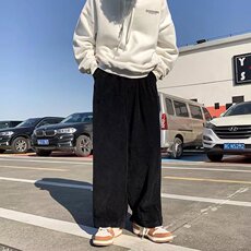 灯芯绒裤子男ins春秋季日系宽松直筒阔腿裤A532P32，男装休闲裤，星座1116-2