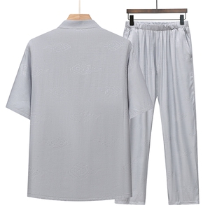 风唐装棉麻短袖衬衫套装男士夏装太极服宽松套装TRA303-P110图片