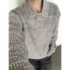 得物品质秋冬款男polo领毛衣扎染针织衫宽松外套M5804P75，男装针织衫/毛衣，星座1013-1