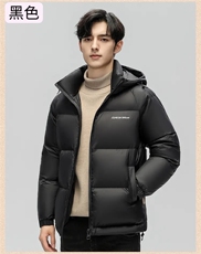新款男士冬季加厚防寒羽绒服白鸭绒90绒309B-3-808-P220，男装羽绒服，星座1409-3