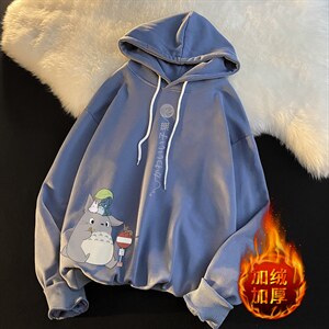 WY2152-P35 加绒款-P40 纯棉连帽卫衣男大码运动帽衫宽松薄外套男图片