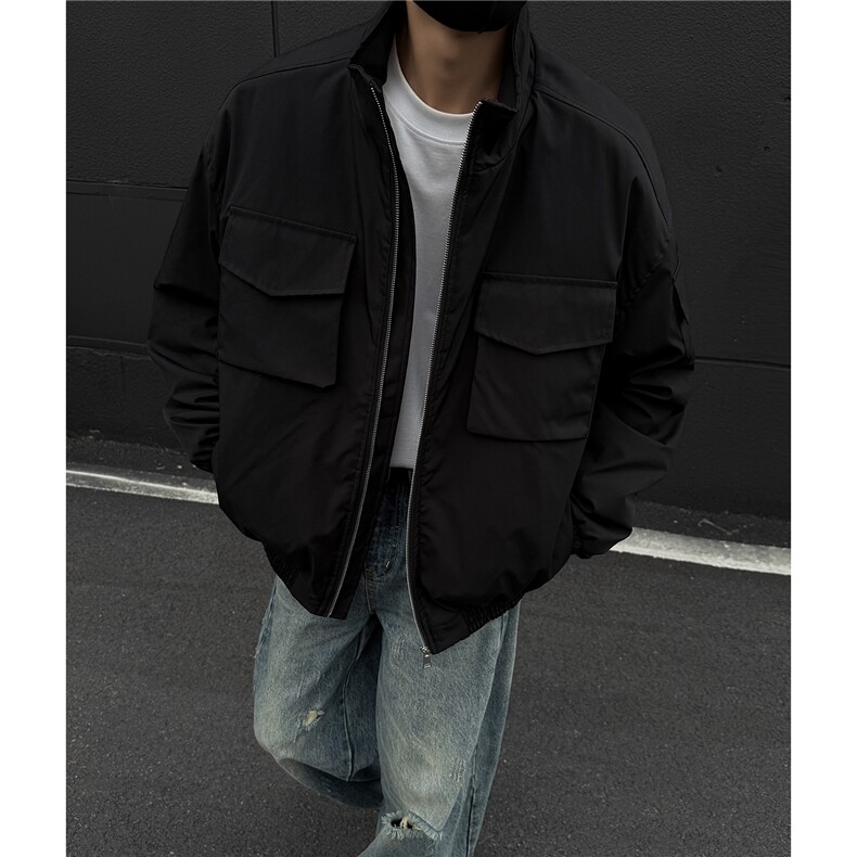 冬季新款多口袋工装立领棉衣外套美式休闲夹棉加厚棉服D393P100,男装棉衣,电商A335-1（原A458）