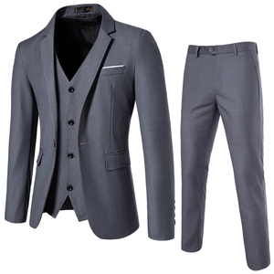 一粒扣西装三件套工作服婚礼服装图片
