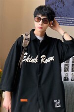 1港风发泡印花七分袖大码M-5XL中性情侣潮衬衫男QCS7010P45控69，男装衬衫，星座226-2