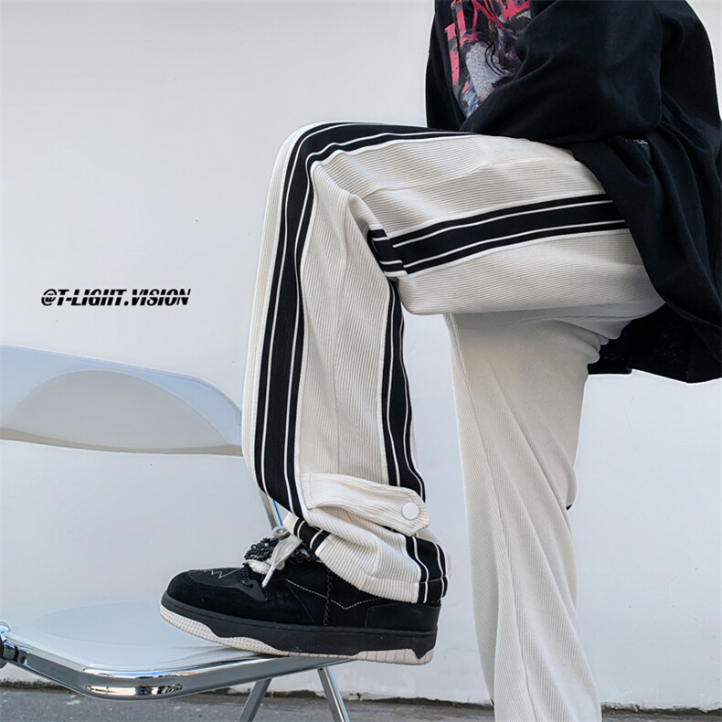 运动裤子男女美式高街直筒宽松阔腿长裤设计感休闲阔腿裤ZK26-P40，女装休闲裤，星座1008-1