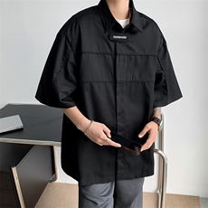 F296-P422024夏季美式潮牌休闲衬衣小众机能宽松短袖衬衫男现货，男装衬衫，星座512-6