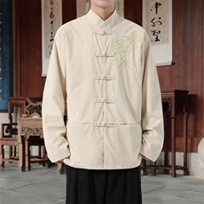 男士外套灯芯绒夹克盘扣立领唐装风XZ1512-2506单夹克-P85，男装夹克，星座1512
