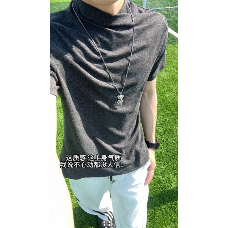 XZ809A/GGD01/P35/控48索罗那冰丝情侣半高领T恤,男装T恤,星座809A(原222-1)