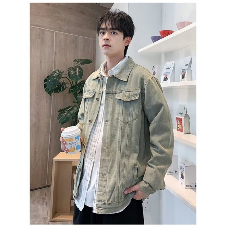 牛仔外套男潮流潮牌夹克男休闲百搭秋季青少年学生上衣服699/P60图片