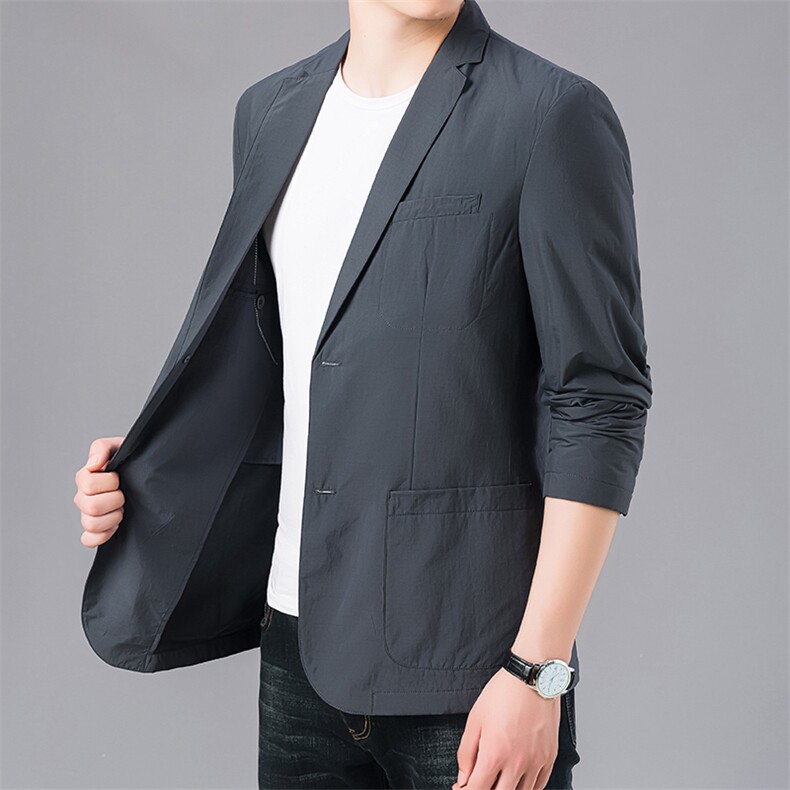 CD6629961钱塘2020-2春秋薄款中年男士商务休闲薄棉西服外套P180,男装西服,钱塘207-2