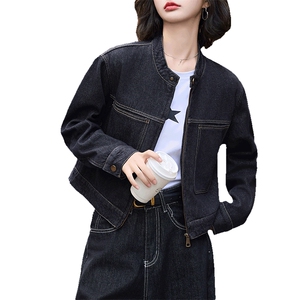 加绒牛仔短外套女秋冬季2025新款小个子加厚宽松夹克时尚上衣图片