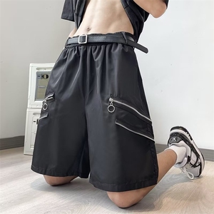 男春夏新款青少年时尚休闲裤机能拉链工装短裤B75P28图片