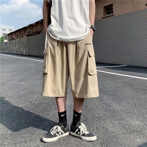 七分裤夏季工装短裤男潮牌ins宽松直筒男士裤子韩版潮流D16-p33图片