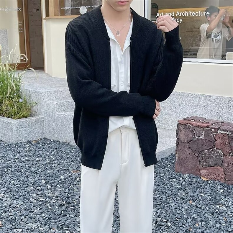 开衫毛衣男秋冬针织衫ins潮流日系宽松慵懒风线衣外套MB15/P55,男装针织衫/毛衣,星座506