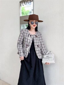 千鸟小香风外套图片