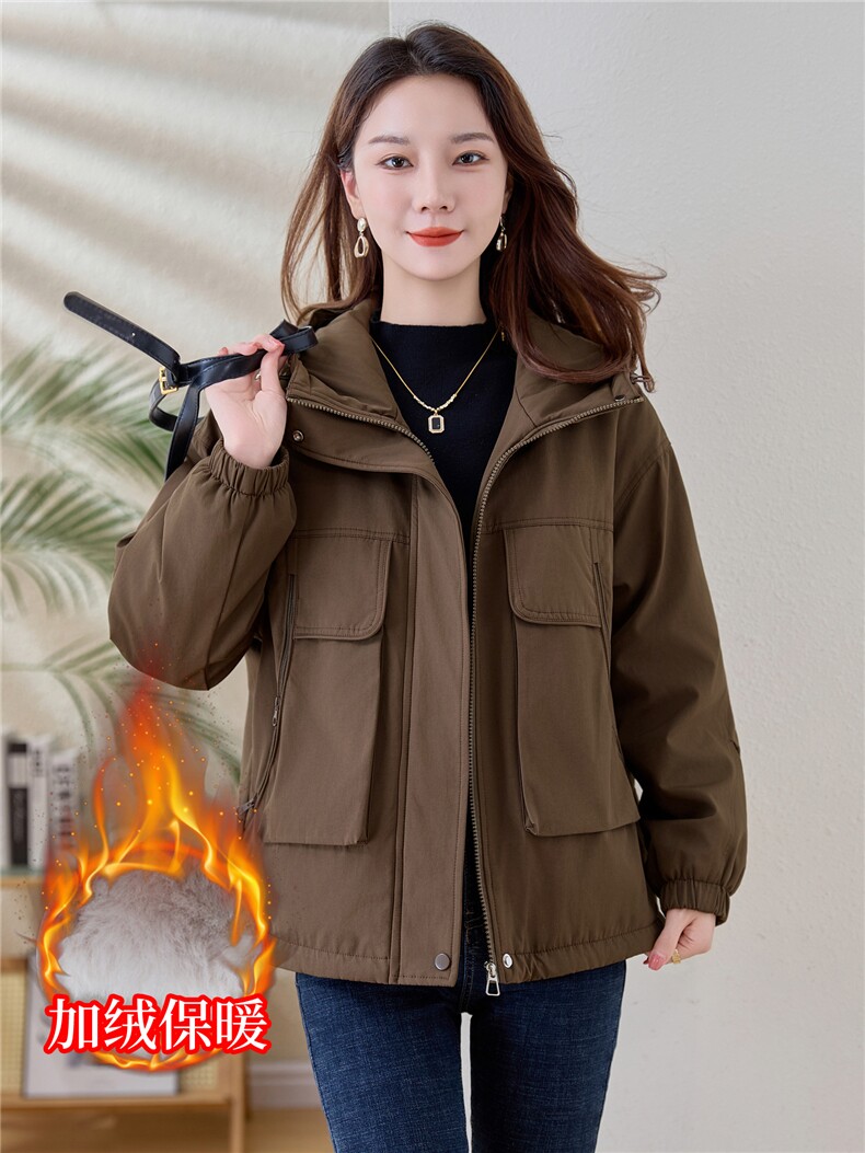 现货！现货！加绒加厚派克服2025冬季女装新款宽松休闲连帽棉服,女装棉衣/棉服,以桐