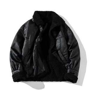 厚夹克皮棉衣毛绒上衣地平线机车皮毛一体棉服313B-P18-P125,女式大衣穿搭图片冬季图片