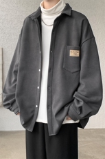 8XL-M秋冬款加绒加厚衬衫男做旧脏脏保暖外套大码衬衣CS29002P65，男装衬衫，电商B312