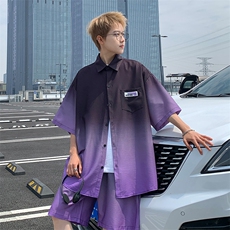 XZ-230-1TZ302夏季青春活力简约风扎染渐变休闲短袖套装P75控98，男装T恤，星座230-1