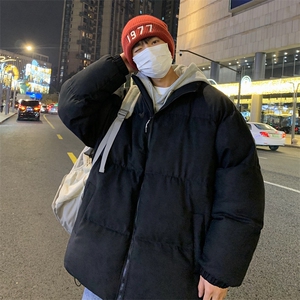 立领麂皮绒棉衣男款冬季2024新款美式复古潮牌羽绒服男士棉袄加绒图片