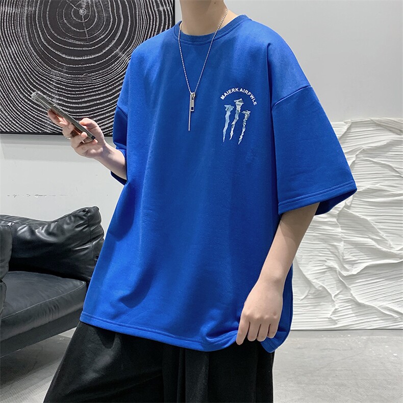2025夏季原创设计印花港风休闲宽松T恤B266-DX02-P30,男装T恤,星座B257-1