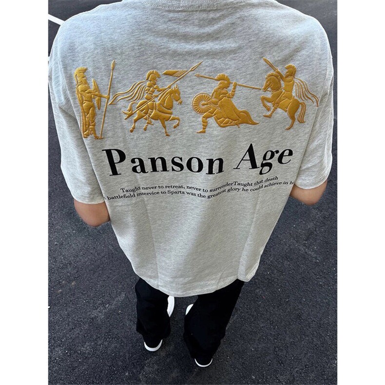 美式潮牌街头小众纯棉重磅t恤短袖男款创意时尚痞帅百搭宽松上衣，男装T恤，四季星座505