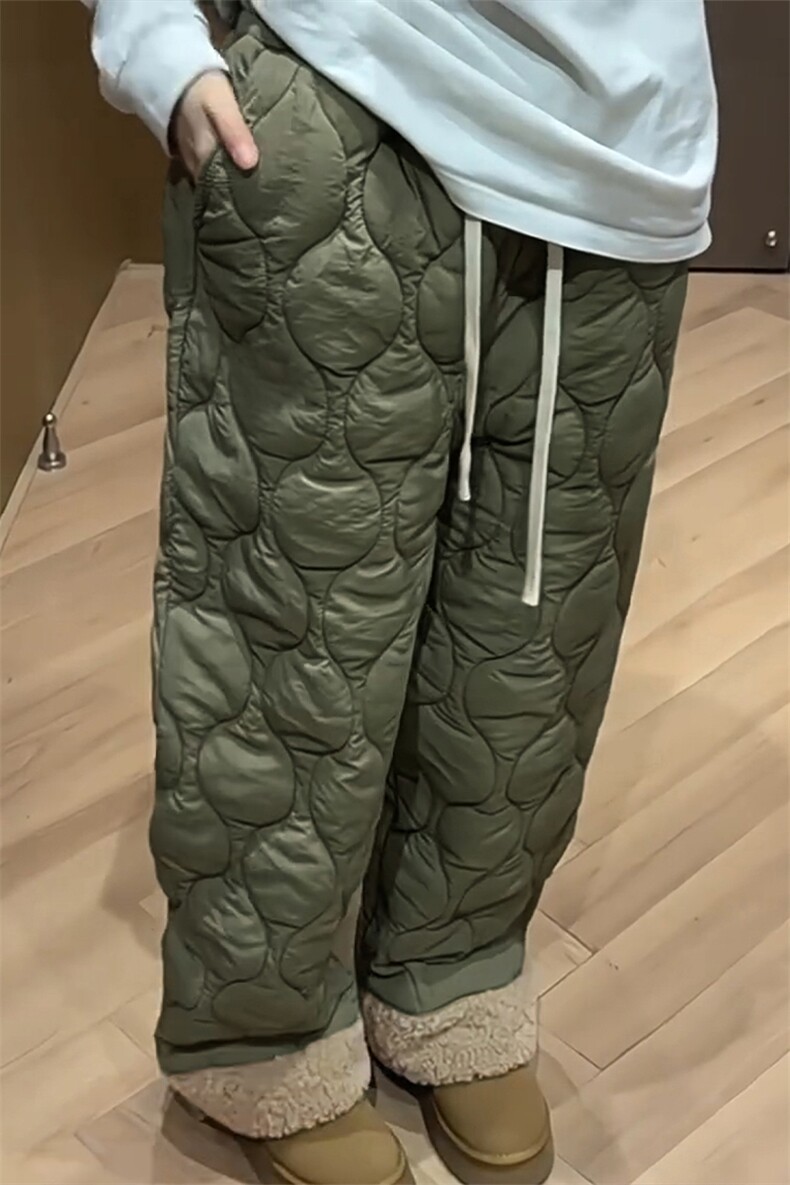 特批P45无差价抖音羊羔毛棉裤中性时尚夹棉雪地裤K5613J加棉,男装棉裤,电商A001