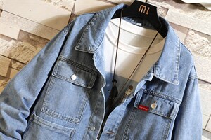 JK926-p70-大量现货牛仔夹克肥仔量足破洞印花大码，男装夹克，星座103A