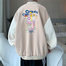 摇粒绒棒球服男大码开衫卫衣男夹克BF86332-P65，男装夹克，电商A040