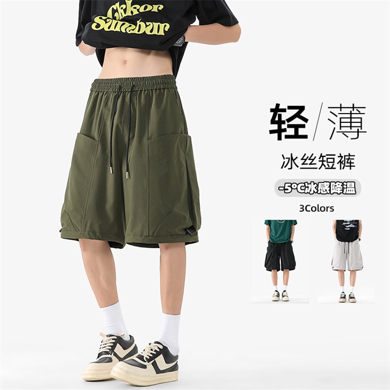 特批P28无差价夏季多口袋工装五分裤冰感冰丝男大码短裤DK5813,男装休闲裤,电商A001