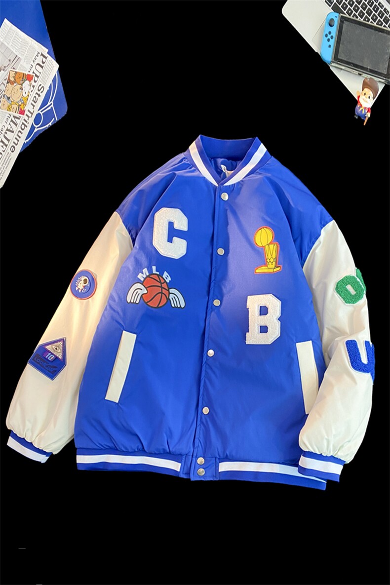 2025冬装开衫情侣棒球服夹克棉衣男棉服女棉袄外套3331-P80控118,男装夹克,星座207