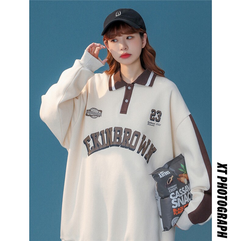 中性风POLO领卫衣女情侣大码M-5XL休闲套头卫衣男外套类C7720P55，男装Polo衫，星座227-7