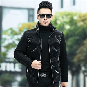 X8062钱塘2020-1冬季男士羽绒服针织袖高端90白鸭绒P250图片