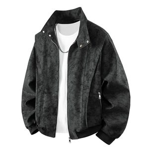 2026春季新款得物品质休闲皮夹克飞行服皮衣男防外套2851-P66图片