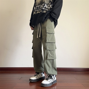 港风工装休闲裤宽松运动裤拖地裤束脚裤男KP867 P55图片