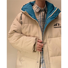 黄墙港风冬款休闲字母印花百搭连帽棉服A247-MY164特批95控158，男装棉衣，电商A247