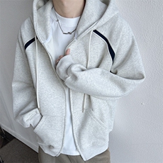 WY610-P58美式潮牌宽松oversize拼接撞色开衫卫衣，男装卫衣，星座1503