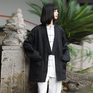 中性中式（将军）风蟒纹提花男女情款汉服道袍新中式开衫KS06图片